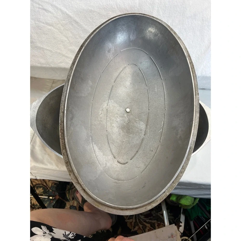 Vintage Dr Koch Hammercraft Aluminum‎ Oval Roaster Dutch Oven Lid 18.5 Inch